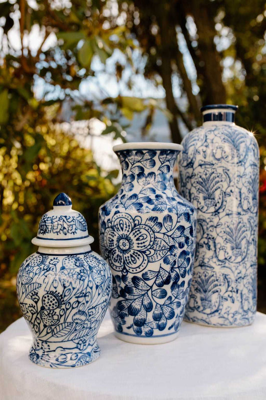 Blue & White Mediterranean Vases
