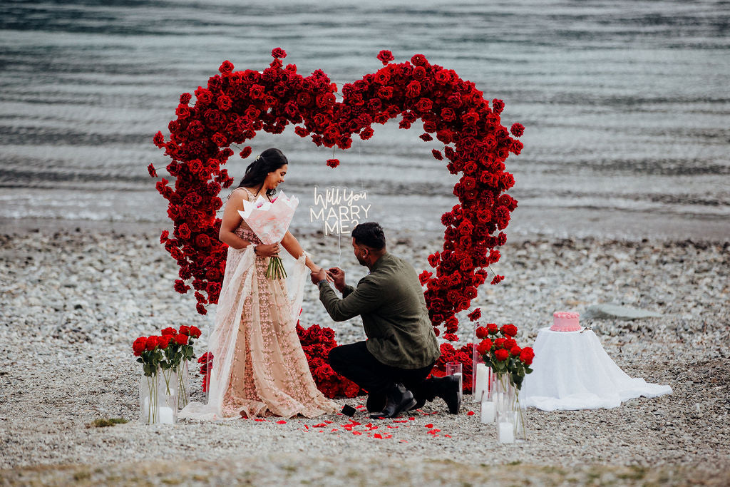 Shanil & Dipti’s Dream Floral Proposal in Queenstown
