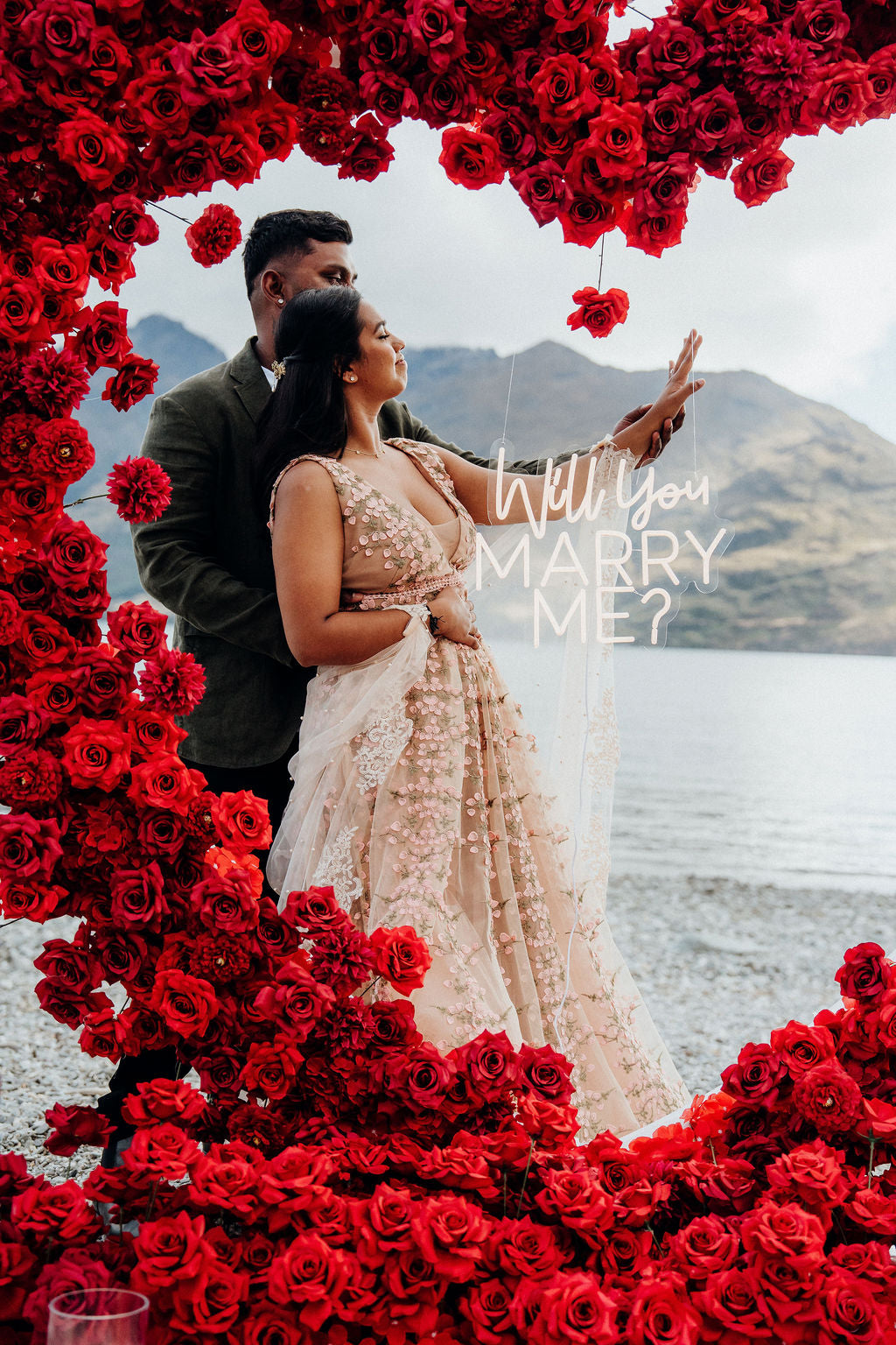 Floral Heart Proposal Setup
