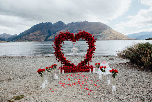 Floral Heart Proposal Setup